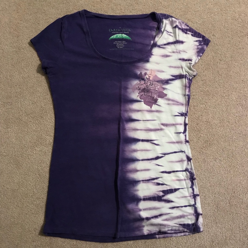 Purple Tie-Dye Yoga Tee